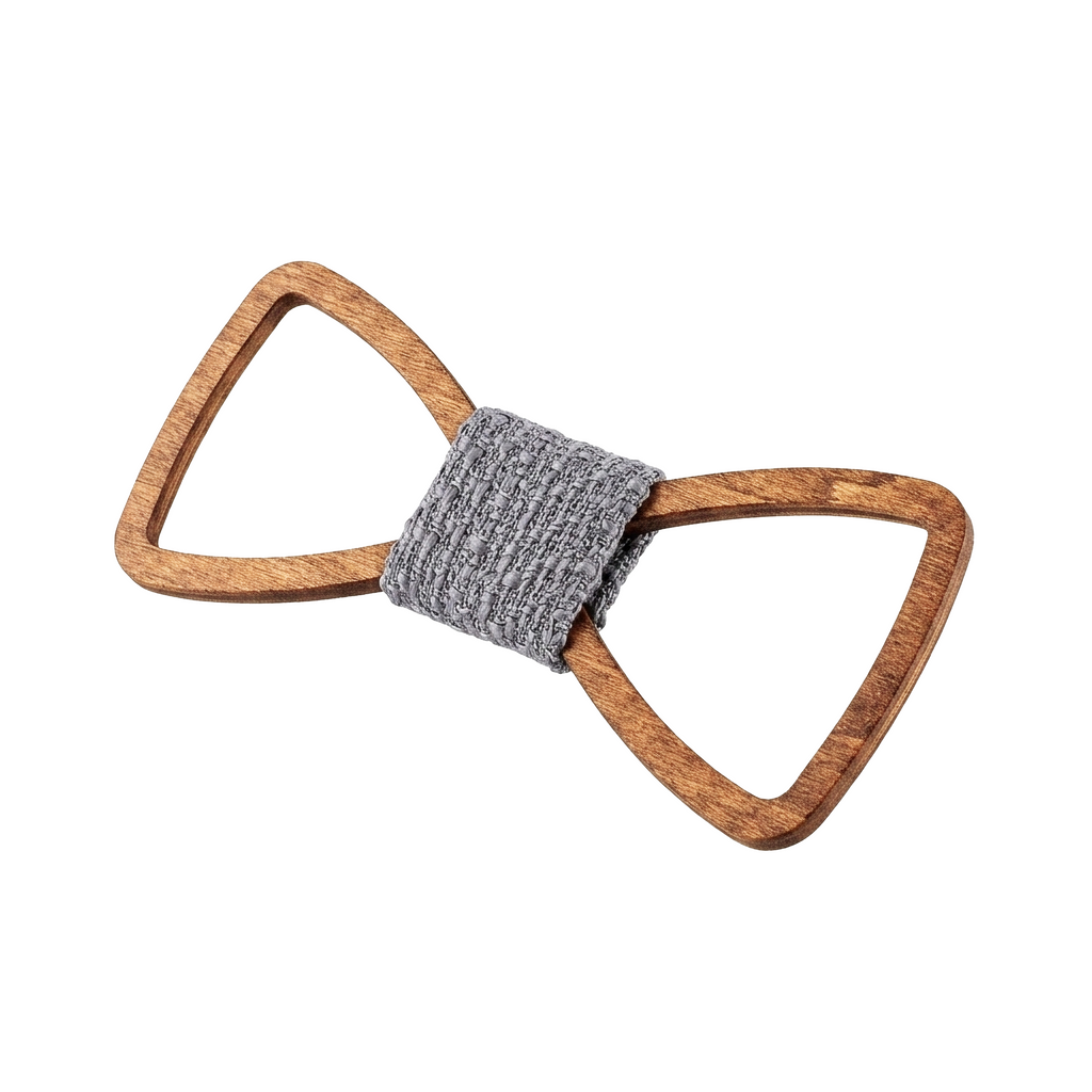Outline Wooden Bow Tie (Golden Mahogany)