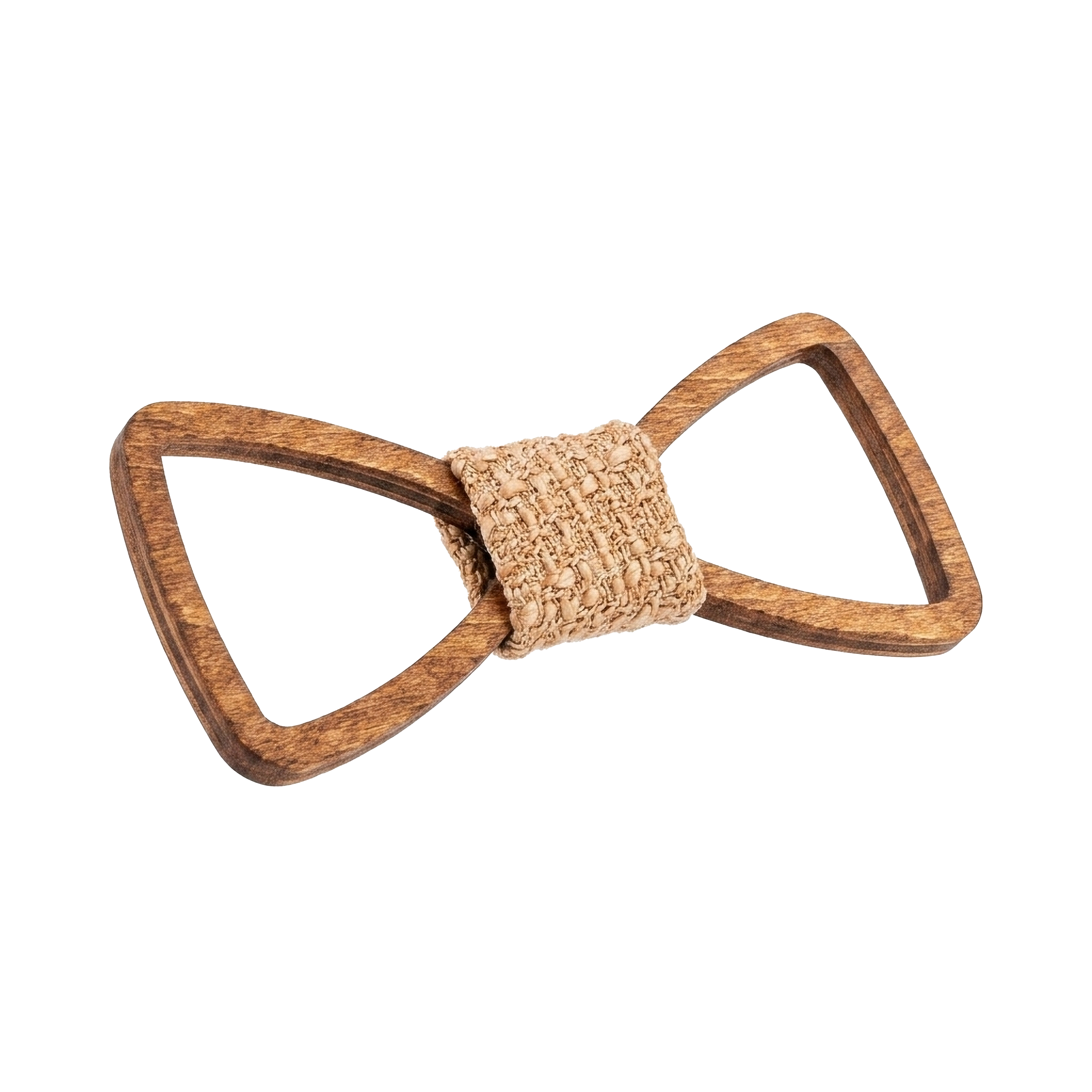 Outline Wooden Bow Tie (Golden Mahogany)
