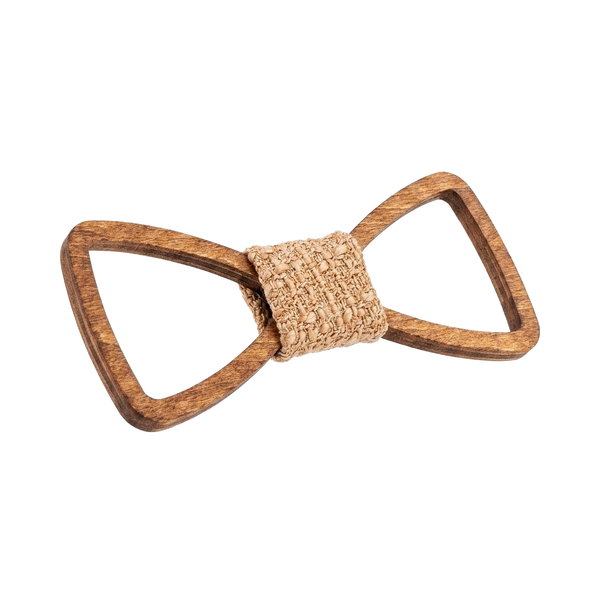 Outline Wooden Bow Tie (Golden Mahogany)