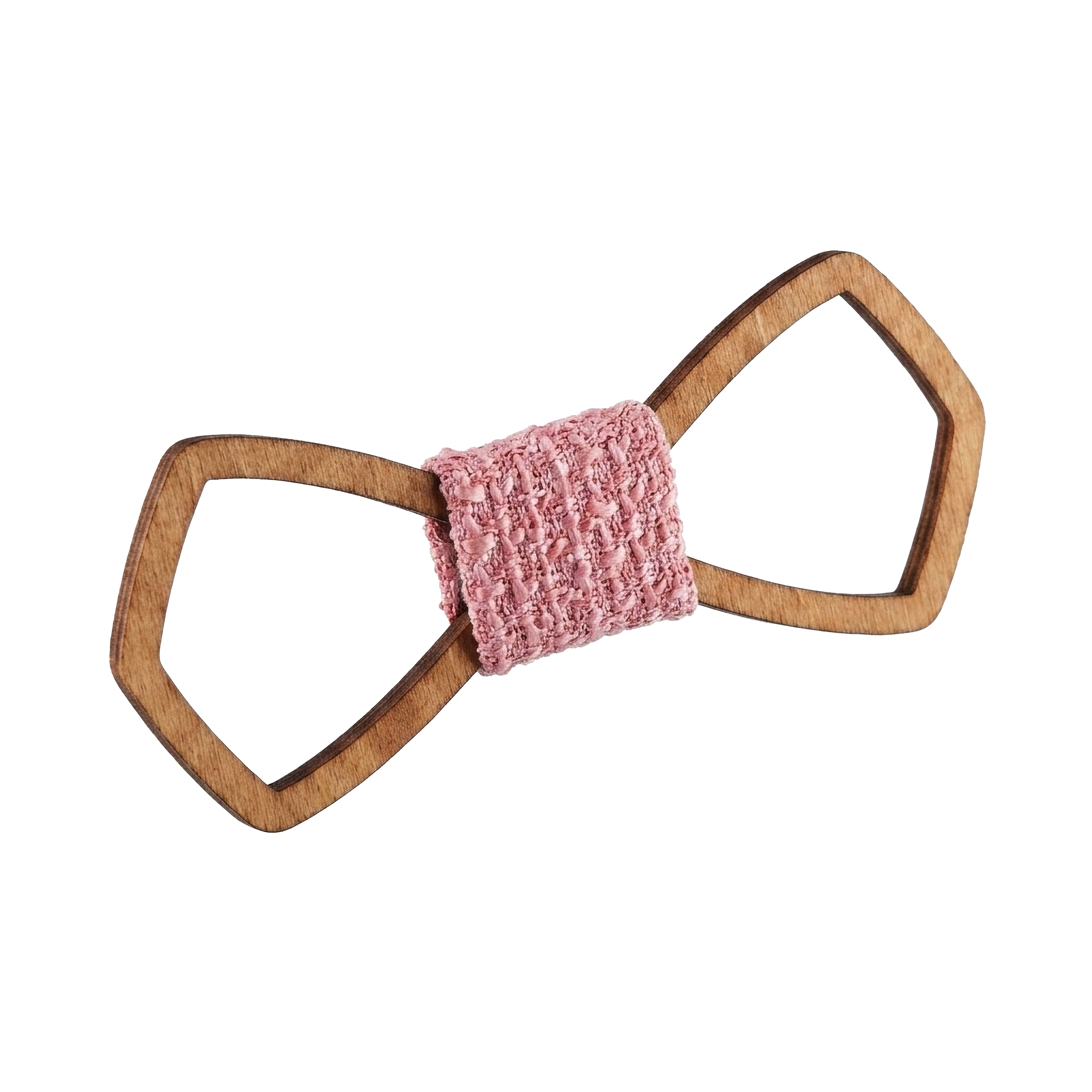 Angular Wooden Bow Tie (Golden Mahogany)