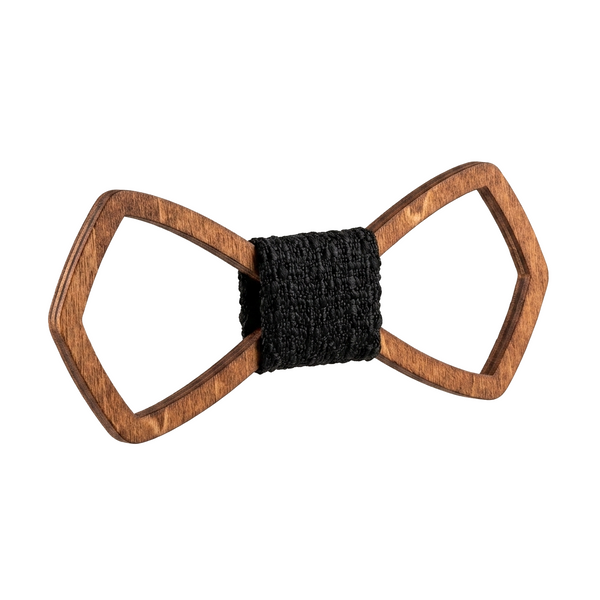 Angular Wooden Bow Tie (Golden Mahogany)