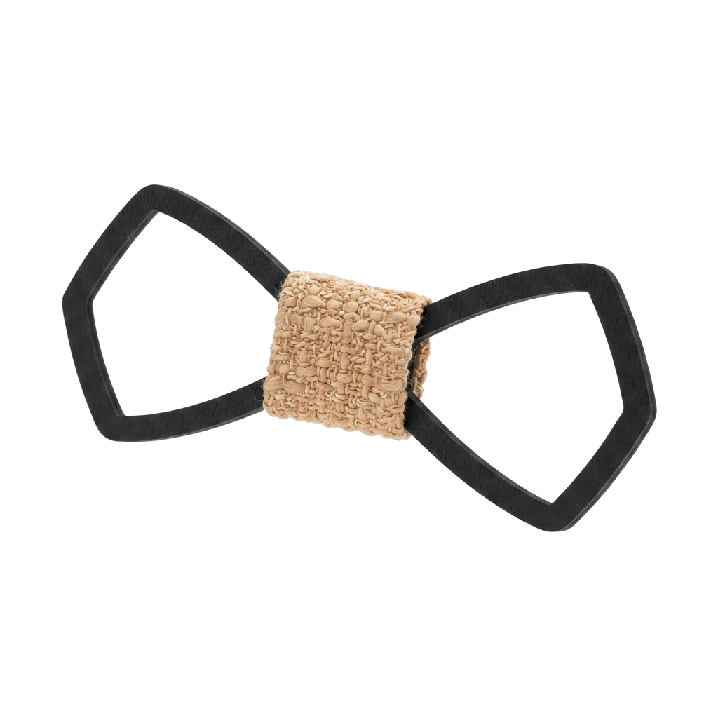 Angular Wooden Bow Tie (Ebony)