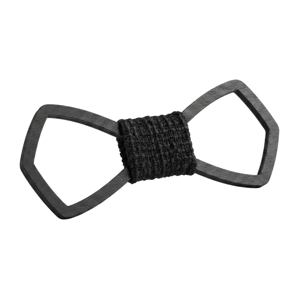 Angular Wooden Bow Tie (Ebony)