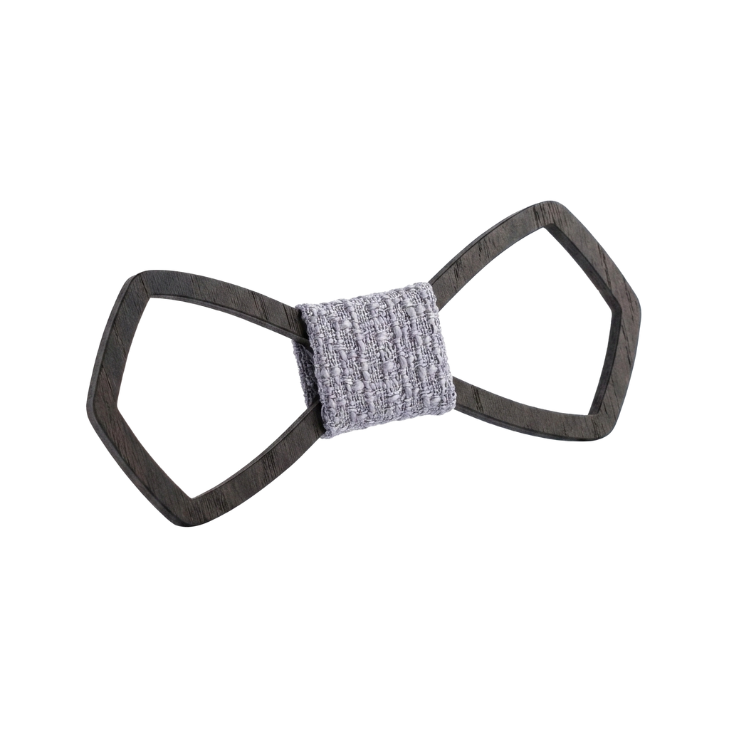 Angular Wooden Bow Tie (Ebony)