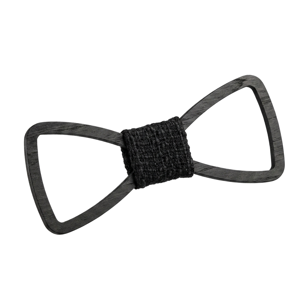 Outline Wooden Bow Tie (Ebony)