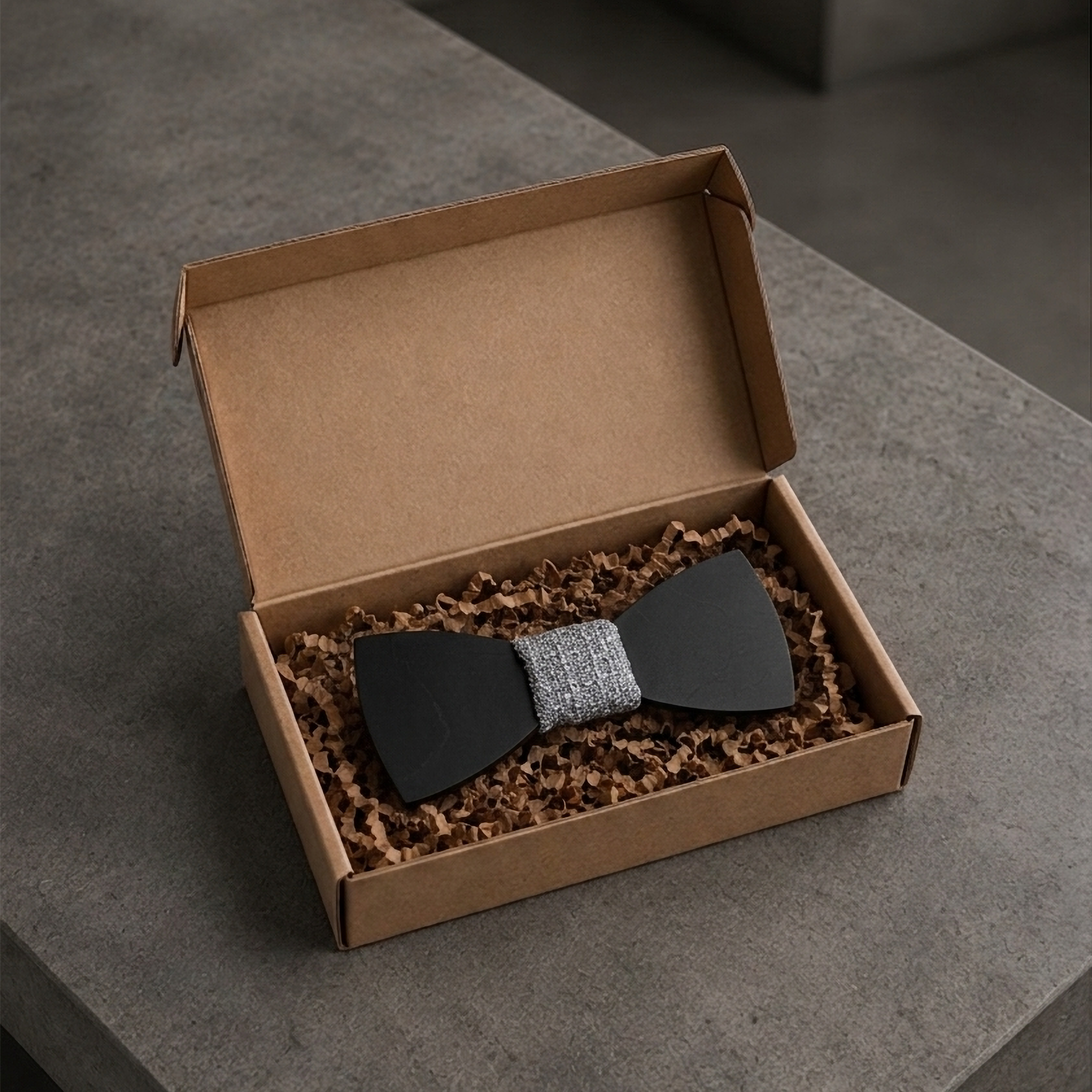 Classic Wooden Bow Tie (Ebony)