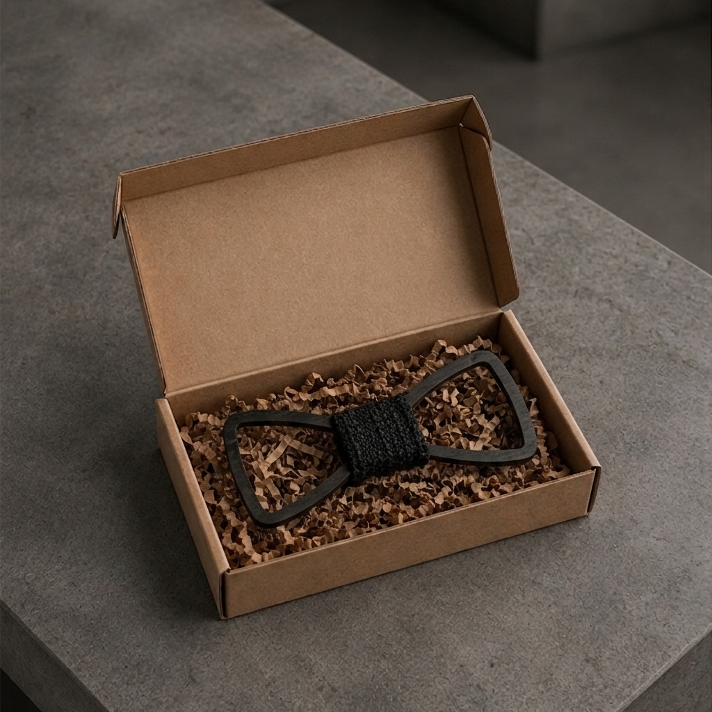 Outline Wooden Bow Tie (Ebony)